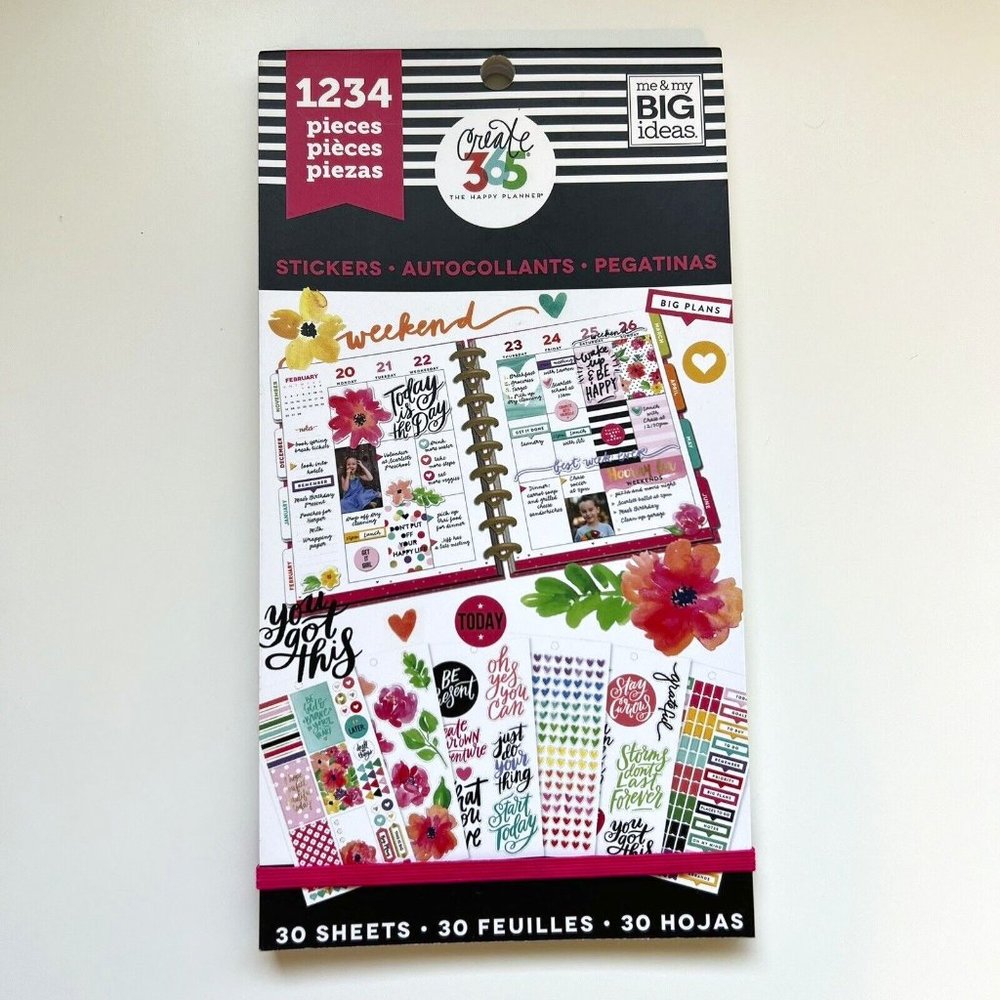 Me & My Big Ideas Create 365 Happy Planner Sticker Value Pack Today 1234 Sticker